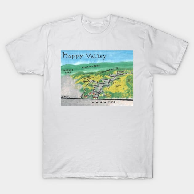 Happy Valley T-Shirt by PendersleighAndSonsCartography